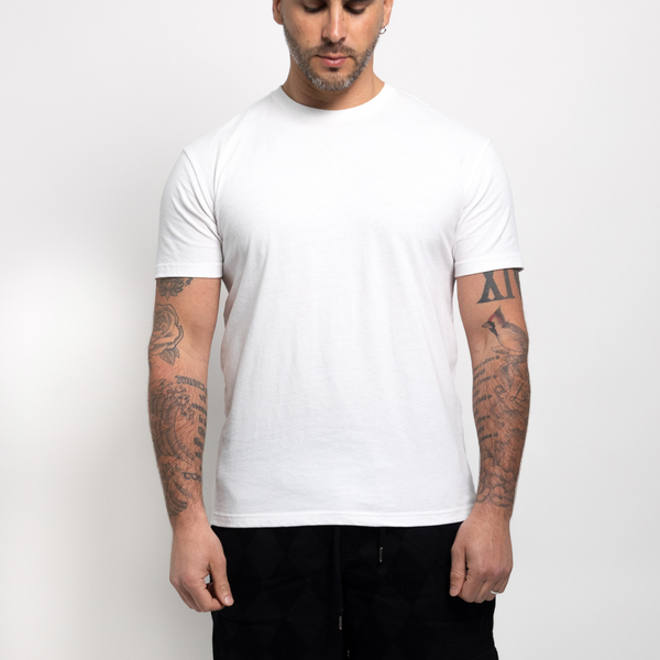 Biała koszulka crewneck