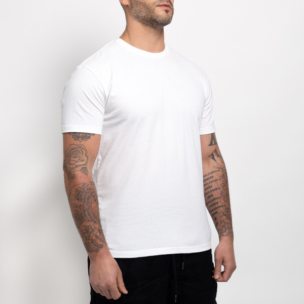 Biała koszulka crewneck