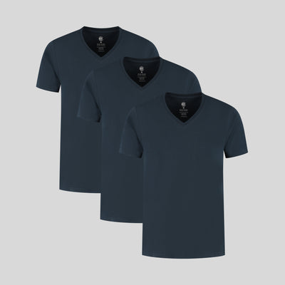 Granatowy 3-pak V-neck