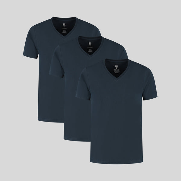 Granatowy 3-pak V-neck