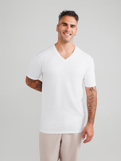 Biała koszulka V-Neck