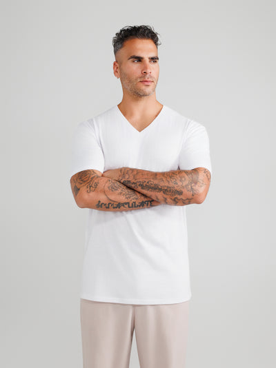 Biała koszulka V-Neck